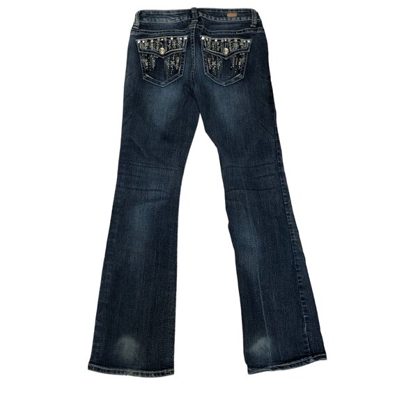 Red Camel Jeans Juniors 9 Bling Low Rise Distressed Embellished Bling Womens Pan - Picture 3 of 16